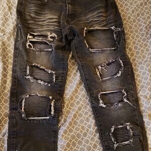 G-Star Black Distressed Skinny Jeans